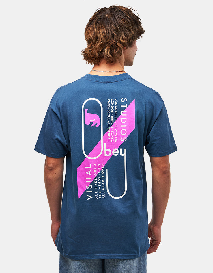 Obey Visual Studios T-Shirt - Harbor Blue