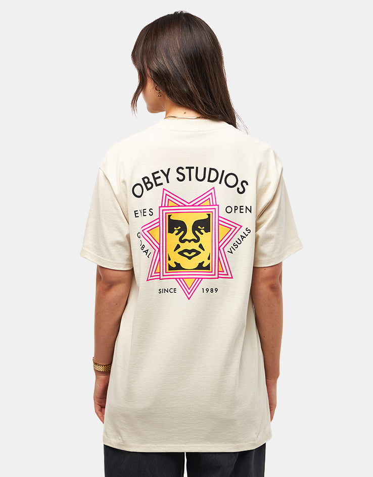 Obey Global Visuals T-Shirt - Cream