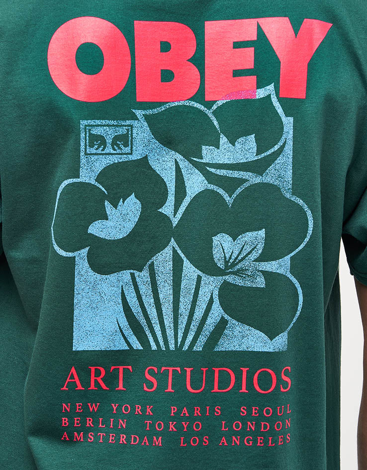 Obey Art Studio Flowers T-Shirt - Rainforest