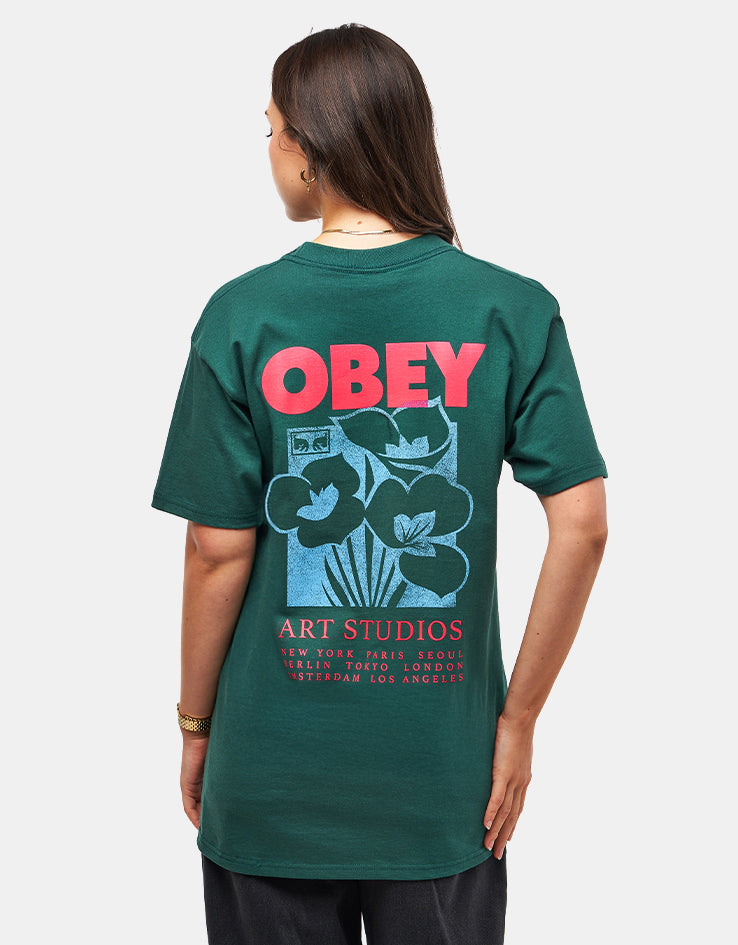 Obey Art Studio Flowers T-Shirt - Rainforest
