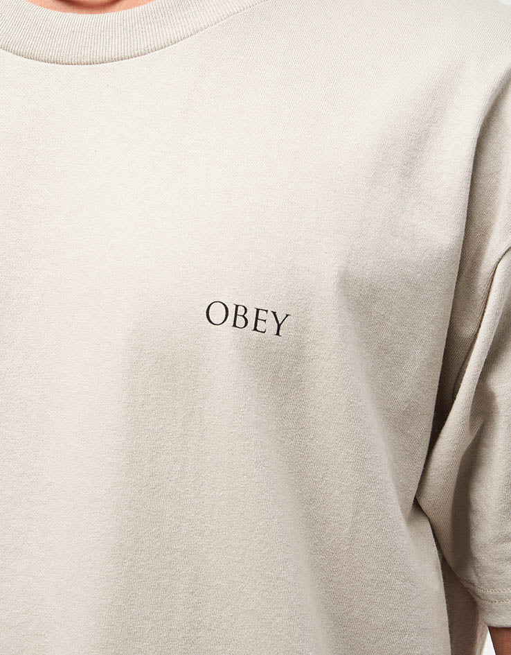 Obey Peace & Justice Statue T-Shirt - Silver Grey