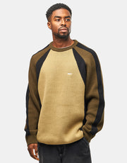 Obey Raglan Crew Neck Sweater - Mermaid Green Multi