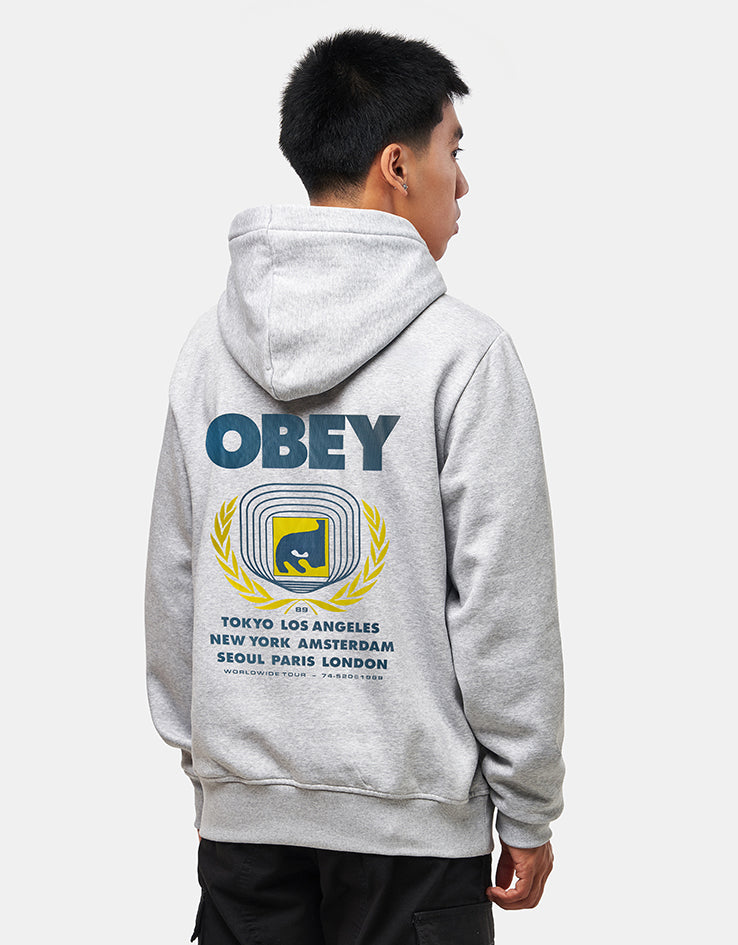 Obey Icon Eye Wreath Pullover Hoodie - Heather Grey