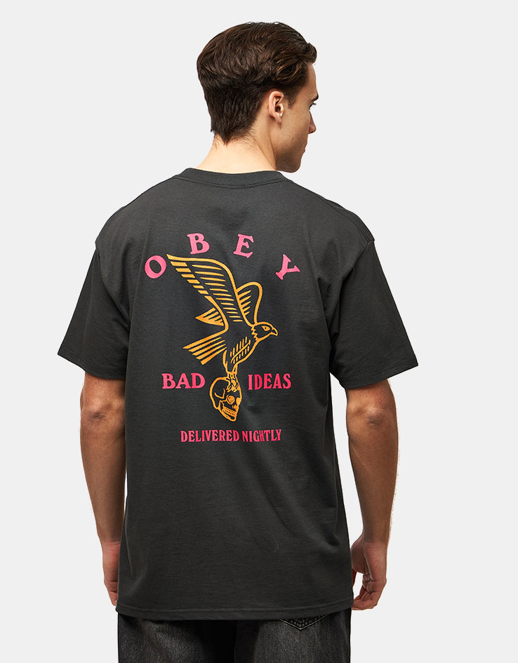 Obey Bad Ideas Eagle T-Shirt - Vintage Black