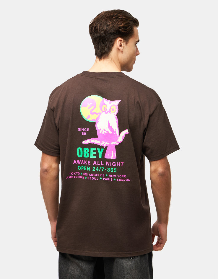 Obey Owl T-Shirt - Java Brown