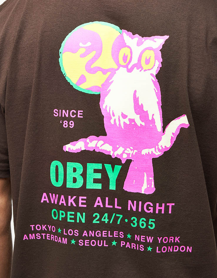 Obey Owl T-Shirt - Java Brown
