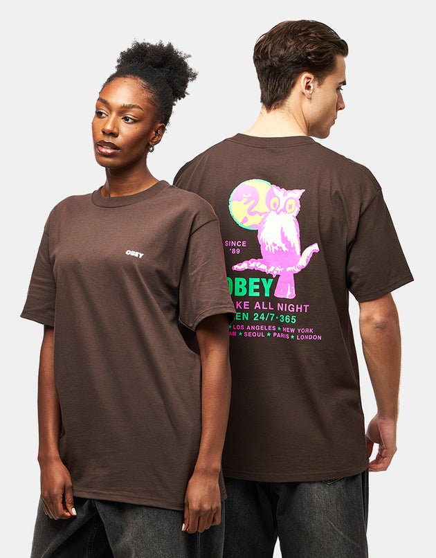 Obey Owl T-Shirt - Java Brown