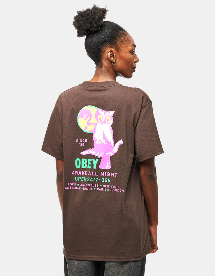 Obey Owl T-Shirt - Java Brown