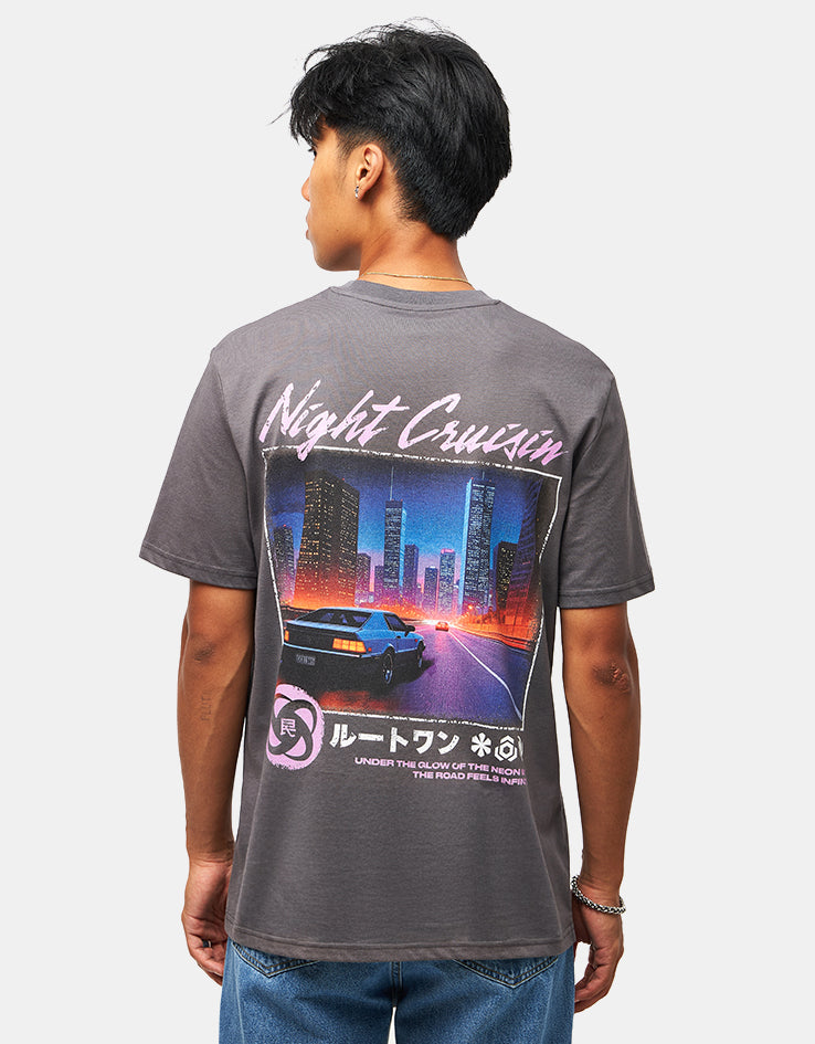 Route One Night Cruisin' Organic T-Shirt - Anthracite