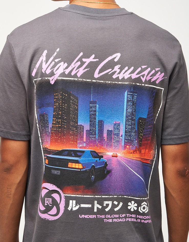 Route One Night Cruisin' Organic T-Shirt - Anthracite