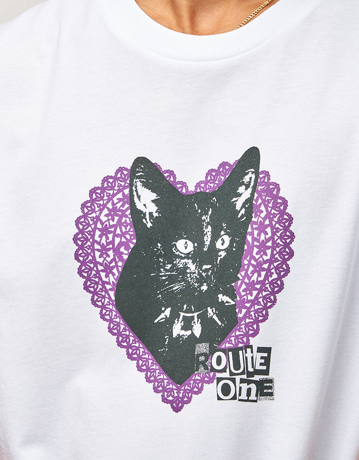 Route One Punk Cat Organic T-Shirt - White
