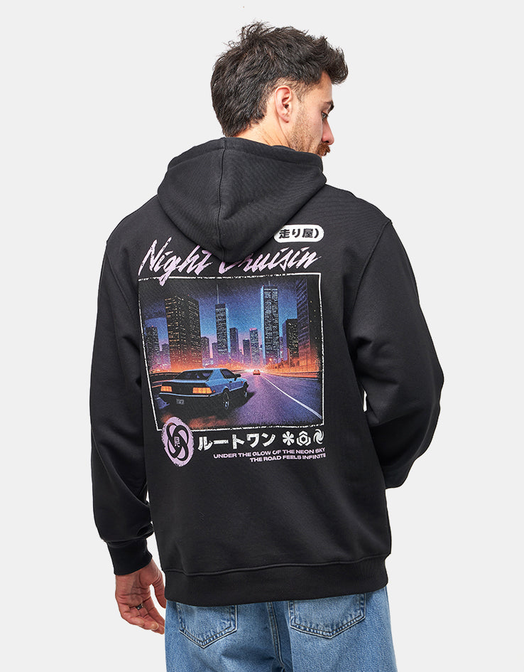 Route One Night Cruisin' Heavyweight Hoodie - Black
