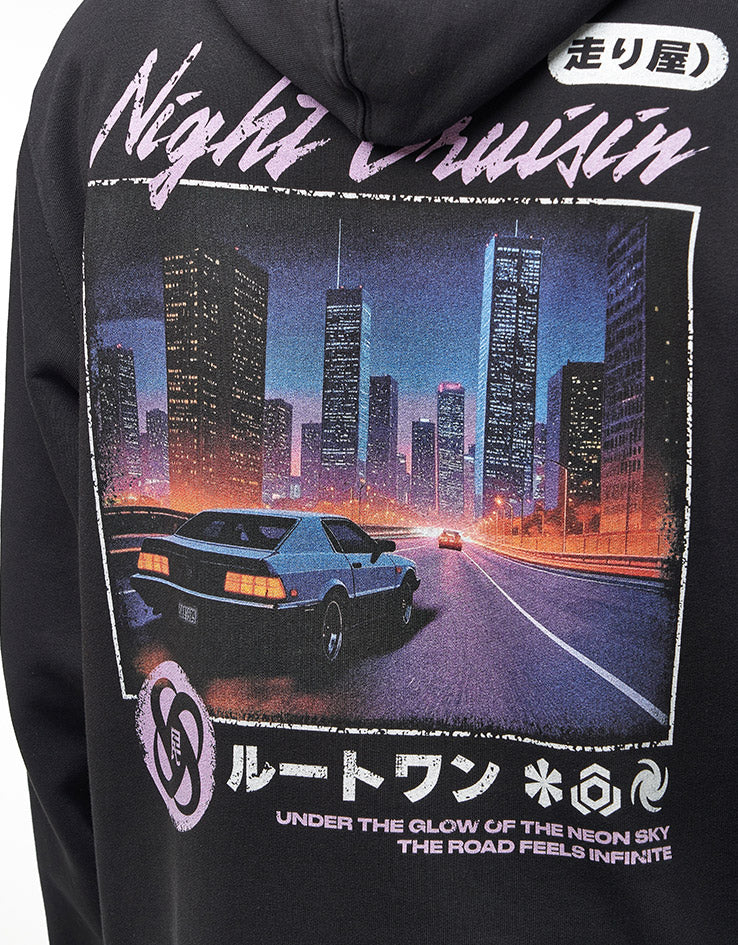 Route One Night Cruisin' Heavyweight Hoodie - Black