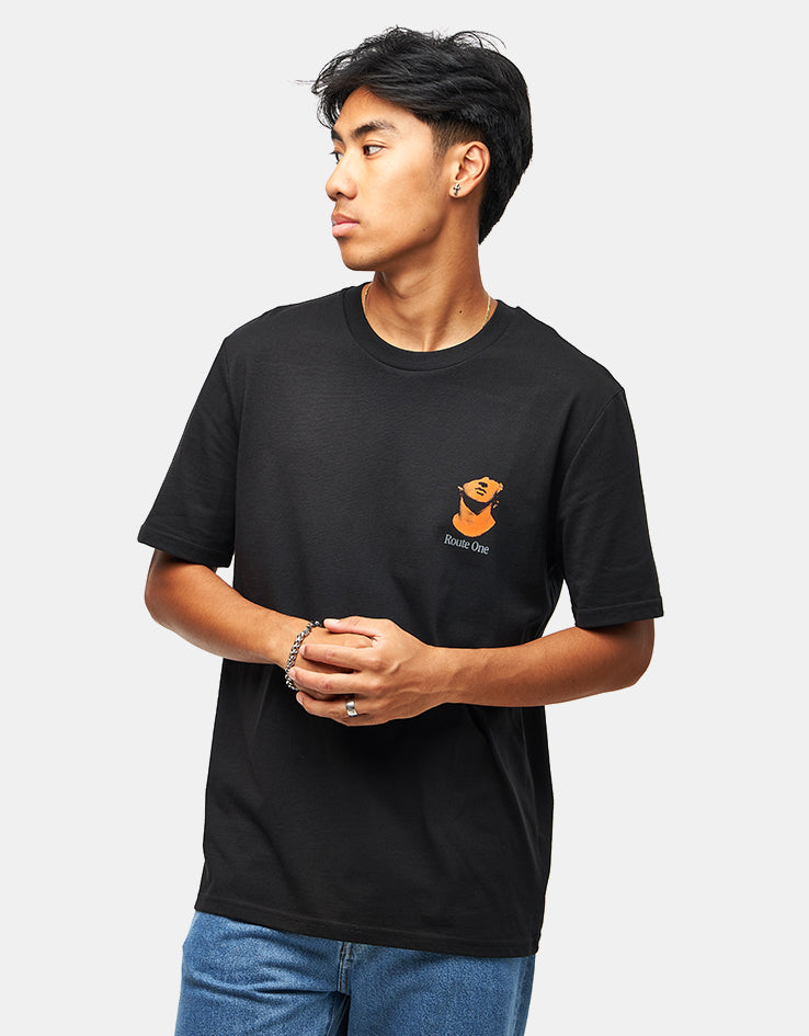 Route One Time Will Tell Organic T-Shirt - Black