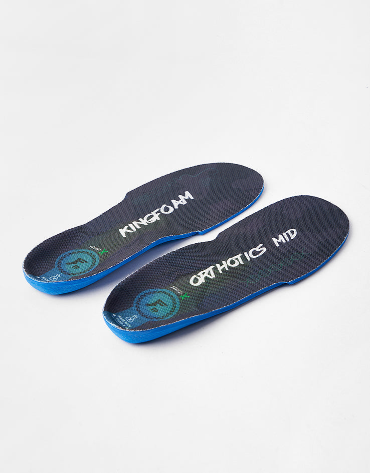 Footprint Kingfoam Fluid X Mid 5mm Orthotic Insoles - Black/White/Light Blue