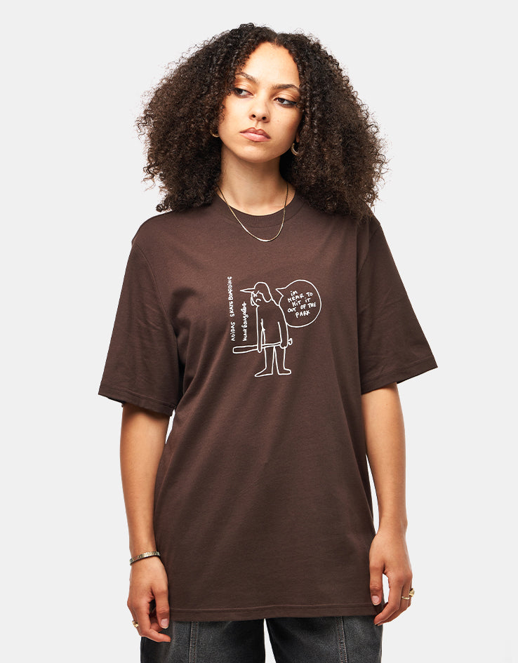 adidas Shmoofoil G T-Shirt - Dark Brown/Core White