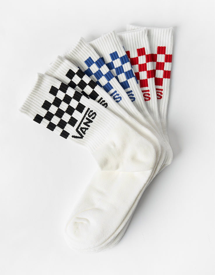 Vans Classic Check Crew 3 Pack Socks - Checkerboard White