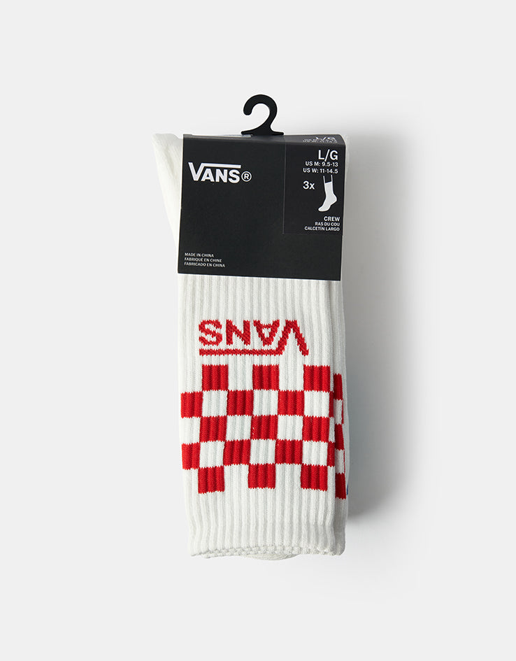 Vans Classic Check Crew 3 Pack Socks - Checkerboard White