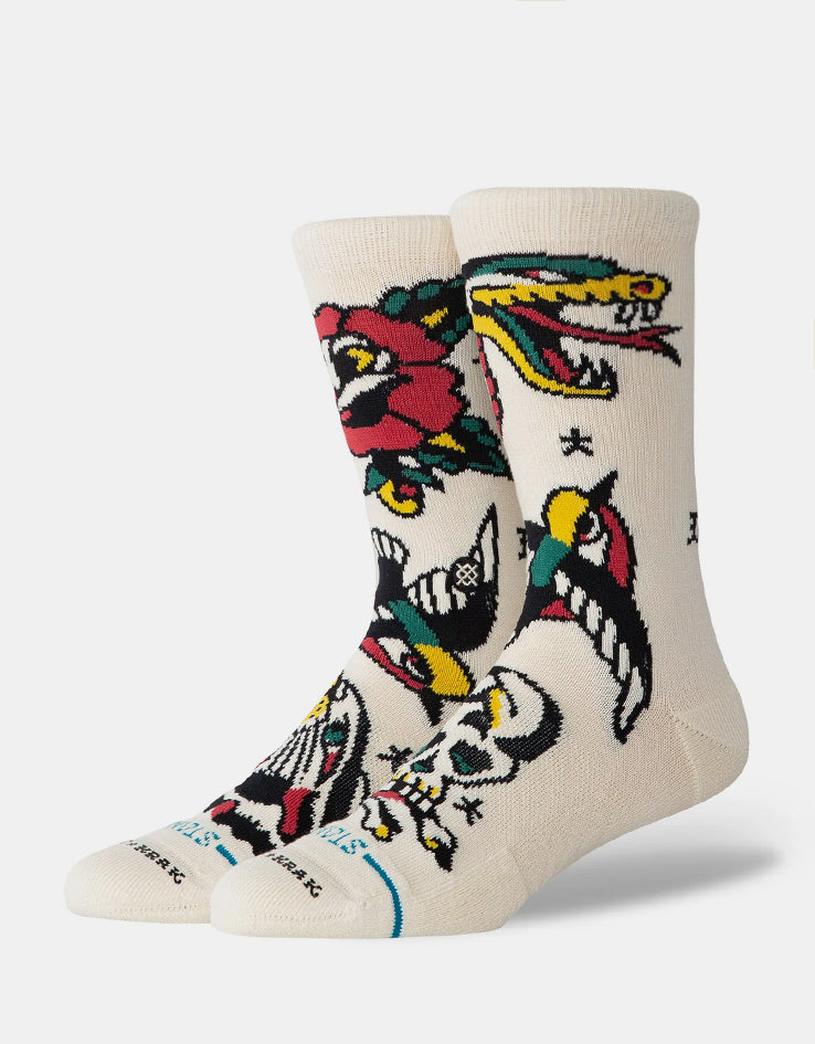 Stance x Bert Krak Flash Crew Socks - Canvas