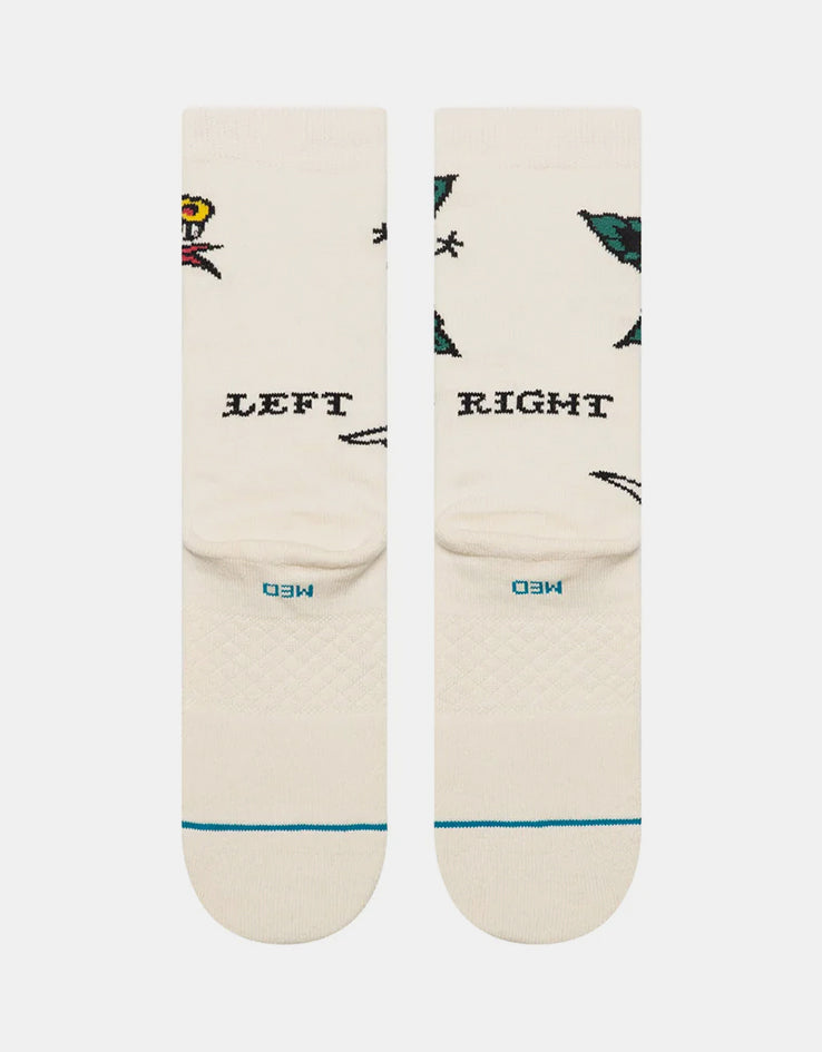 Stance x Bert Krak Flash Crew Socks - Canvas