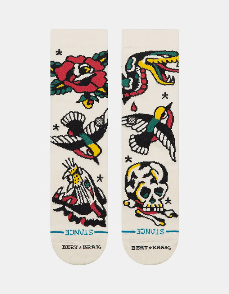 Stance x Bert Krak Flash Crew Socks - Canvas