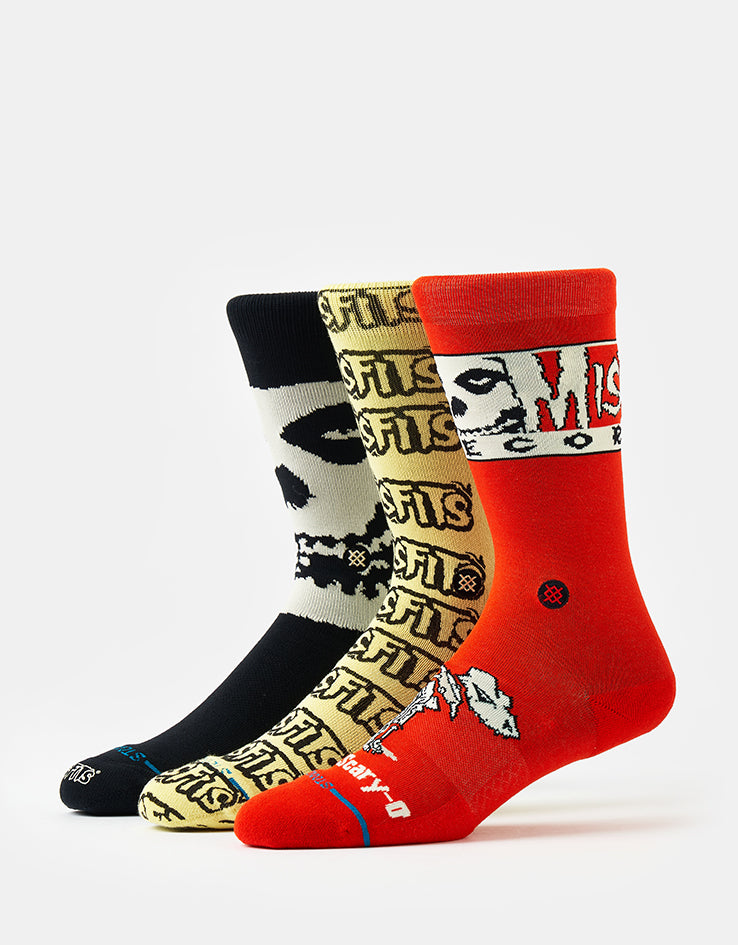 Stance x Misfits Crew Socks Box Set - Black/Black