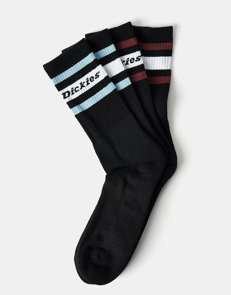 Dickies Genola 2 Pack Socks - Black/Tibetan Red