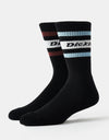 Dickies Genola 2 Pack Socks - Black/Tibetan Red