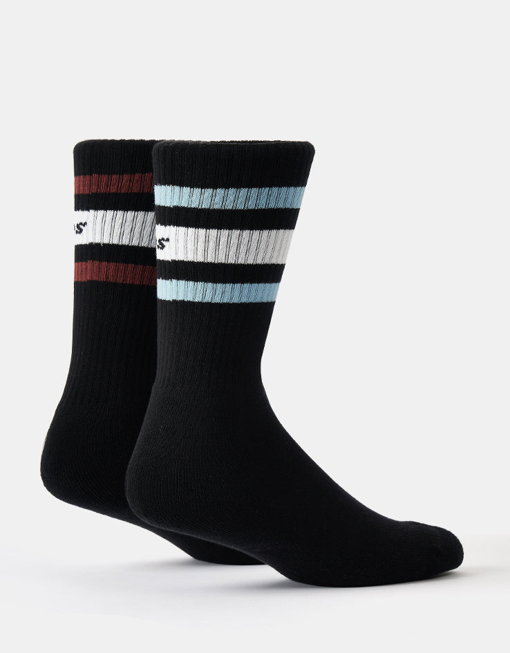 Dickies Genola 2 Pack Socks - Black/Tibetan Red