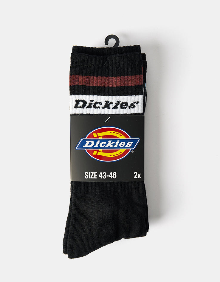 Dickies Genola 2 Pack Socks - Black/Tibetan Red