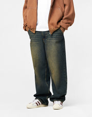 Route One Super Baggy Denim Jeans - Dirty Indigo Wash