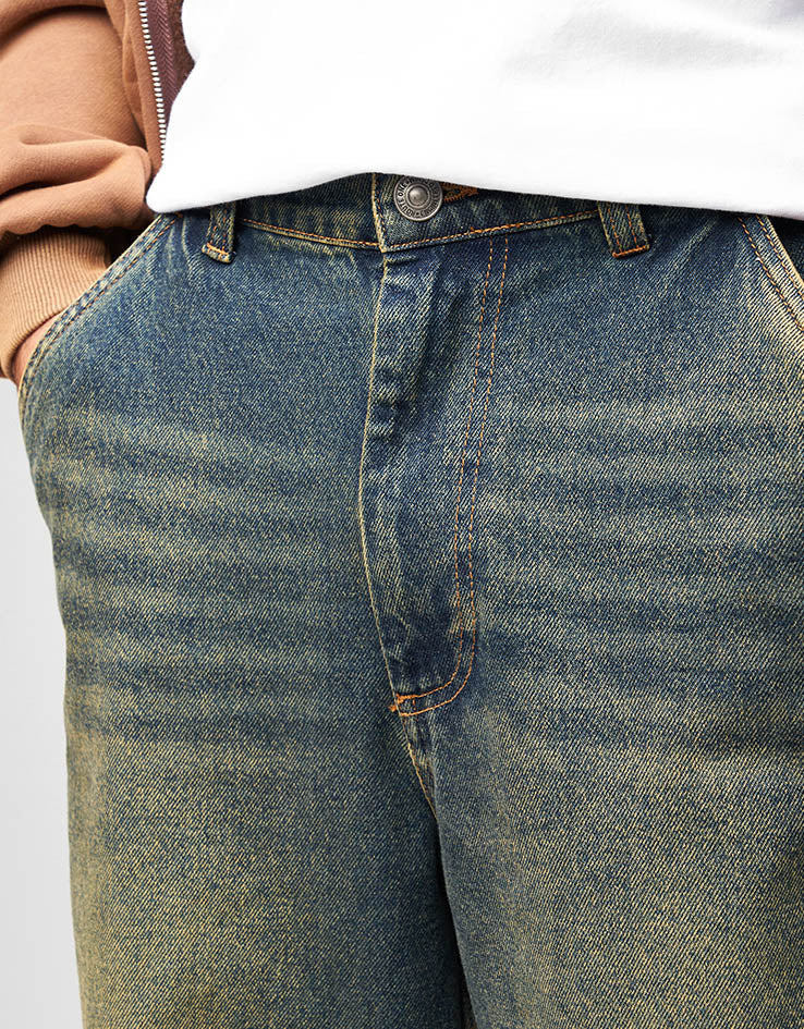 Route One Super Baggy Denim Jeans - Dirty Indigo Wash