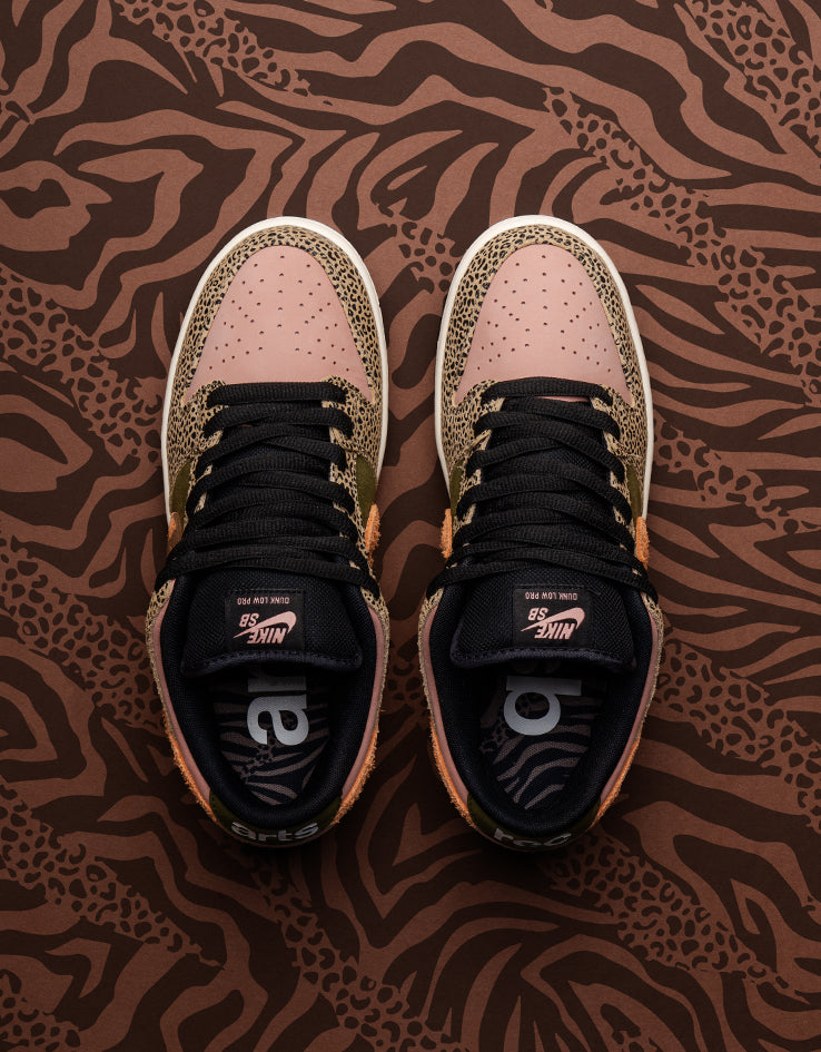 Nike SB 'Arts-Rec' Dunk Low Pro Skate Shoes - Khaki/Amber Brown-Rough Green-Rust Pink