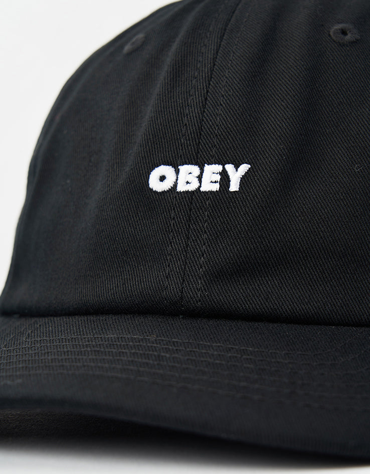 Obey Bold Curve 6 Panel Strapback Cap - Black