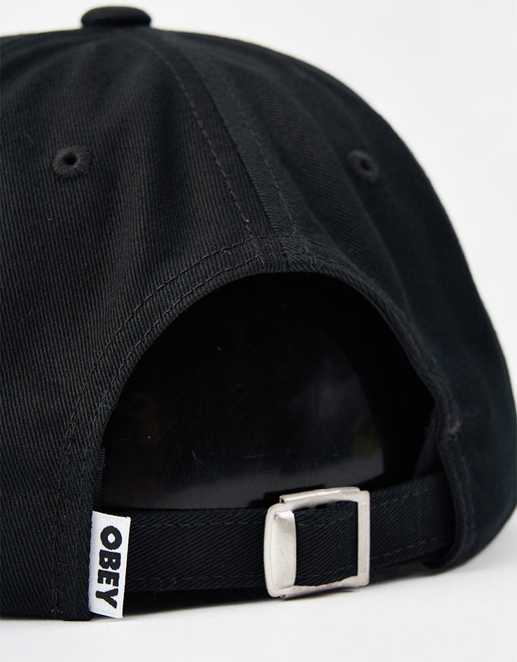 Obey Bold Curve 6 Panel Strapback Cap - Black