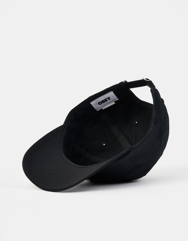 Obey Bold Curve 6 Panel Strapback Cap - Black