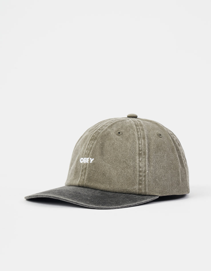 Obey Pigment Bold 6 Panel Strapback Cap - Pigment Olive Multi