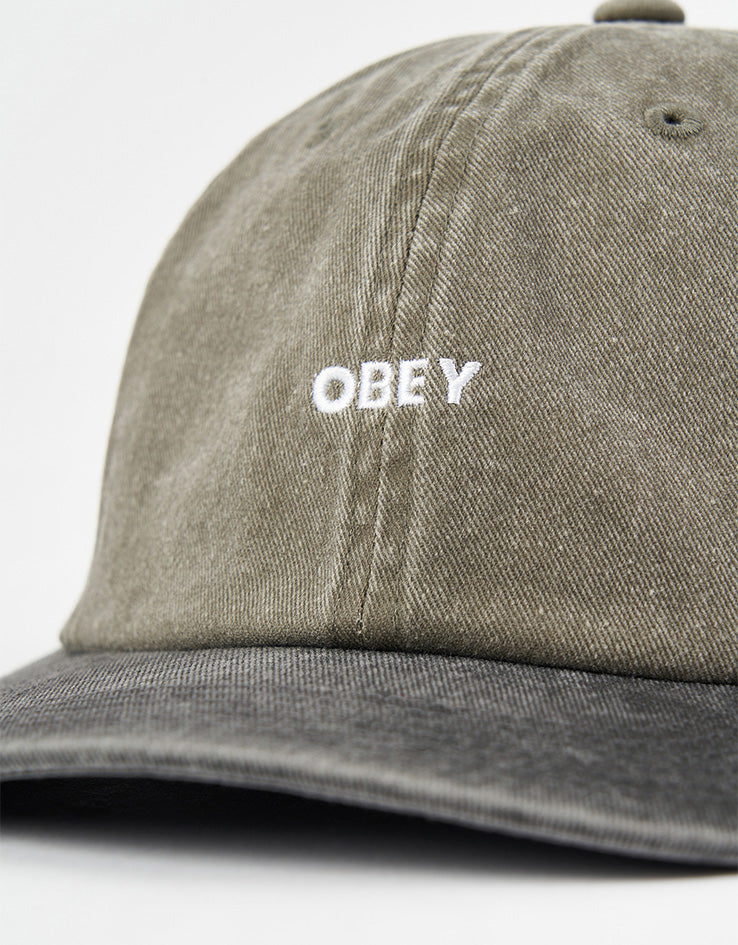 Obey Pigment Bold 6 Panel Strapback Cap - Pigment Olive Multi