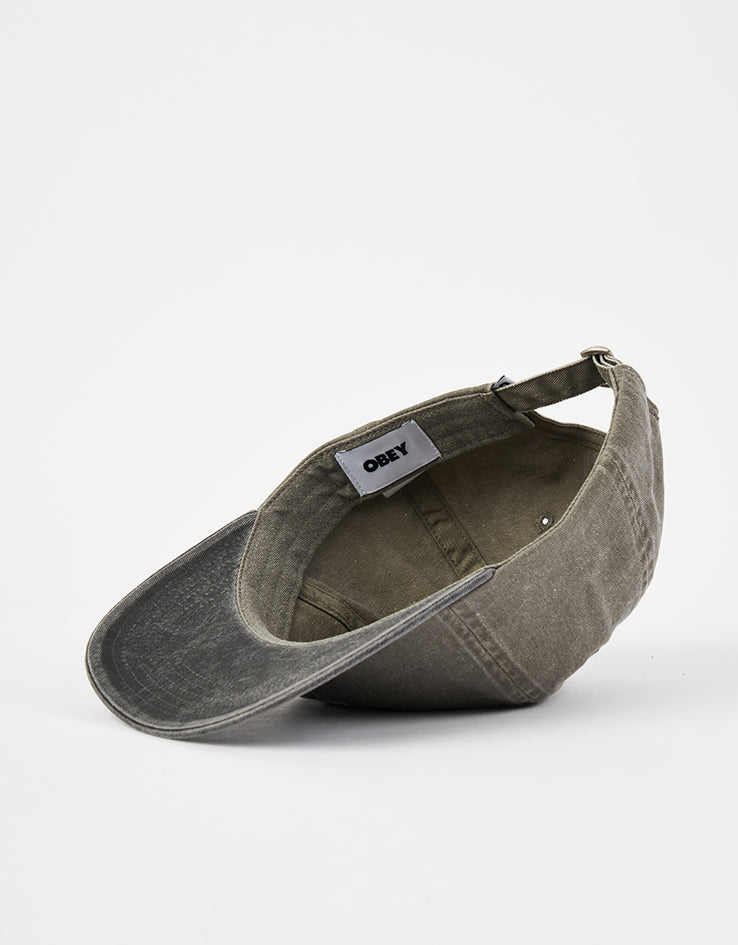 Obey Pigment Bold 6 Panel Strapback Cap - Pigment Olive Multi