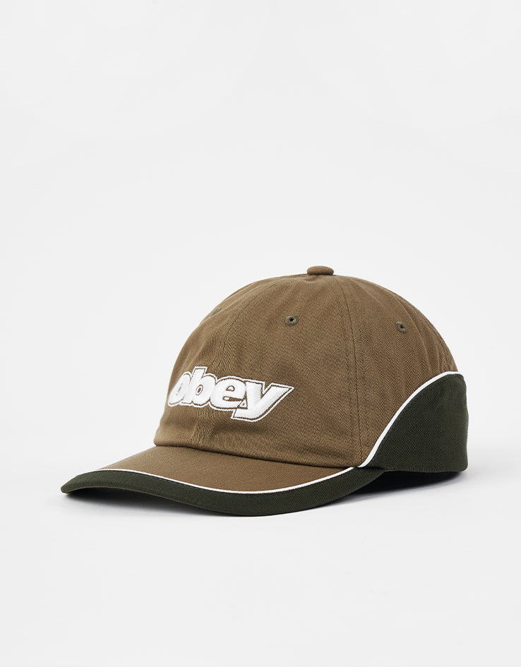 Obey Rewind 6 Panel Cap - Olive Multi