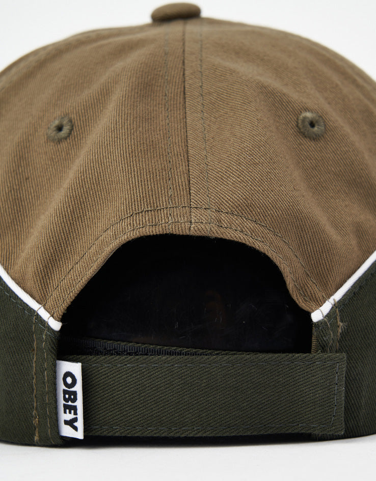 Obey Rewind 6 Panel Cap - Olive Multi