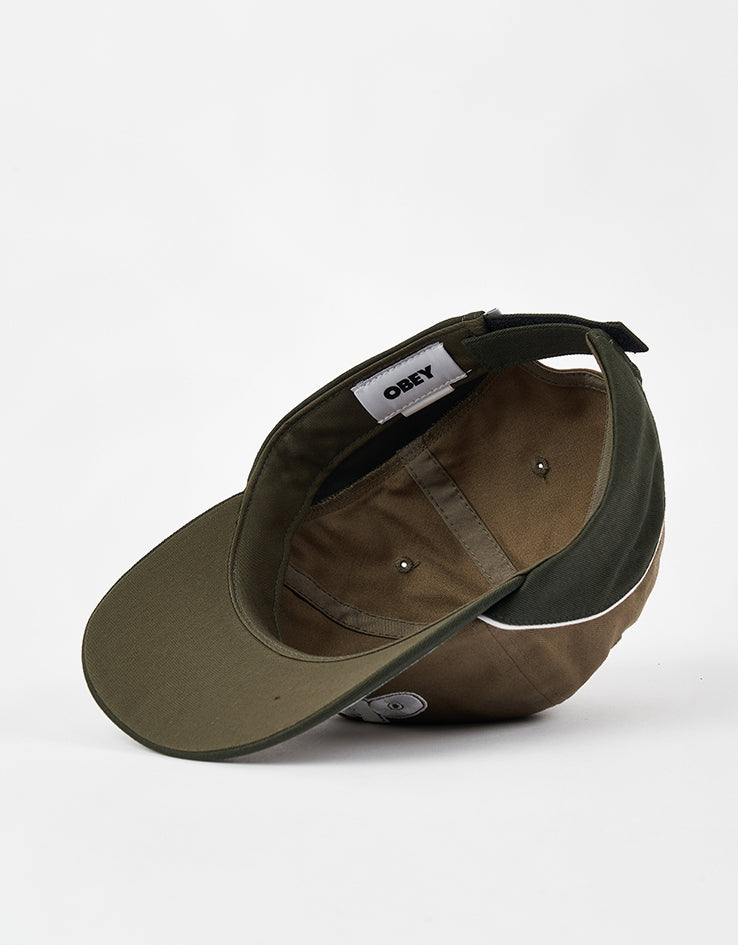 Obey Rewind 6 Panel Cap - Olive Multi
