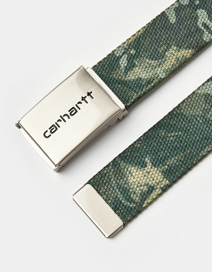 Carhartt WIP Chrome Clip Web Belt - Camo Combi-Green