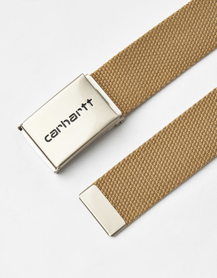 Carhartt WIP Chrome Clip Web Belt - Leather