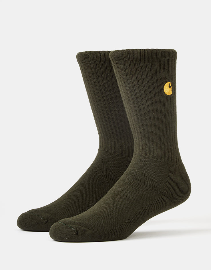 Carhartt WIP Chase Socks - Olive/Gold