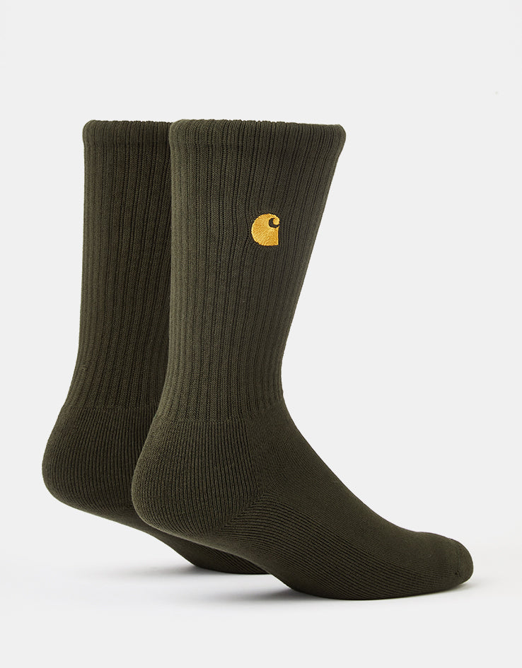 Carhartt WIP Chase Socks - Olive/Gold