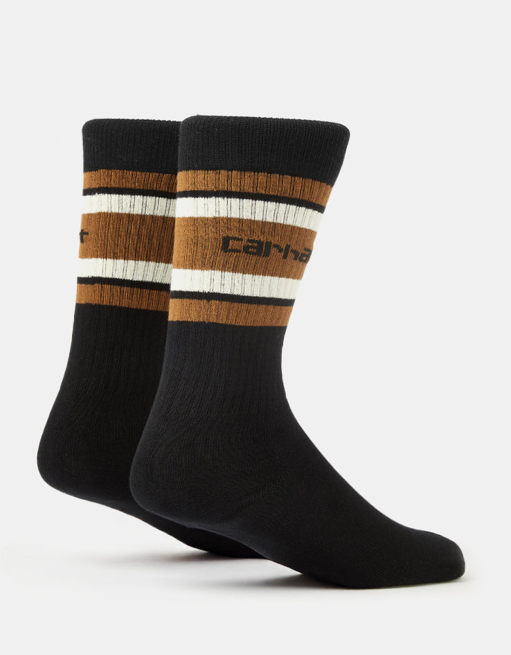 Carhartt WIP Connors Socks - Black/Hamilton Brown/Salt
