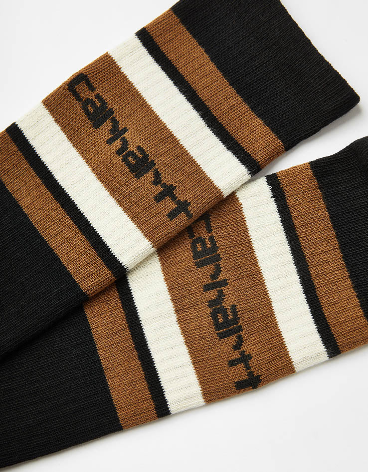 Carhartt WIP Connors Socks - Black/Hamilton Brown/Salt