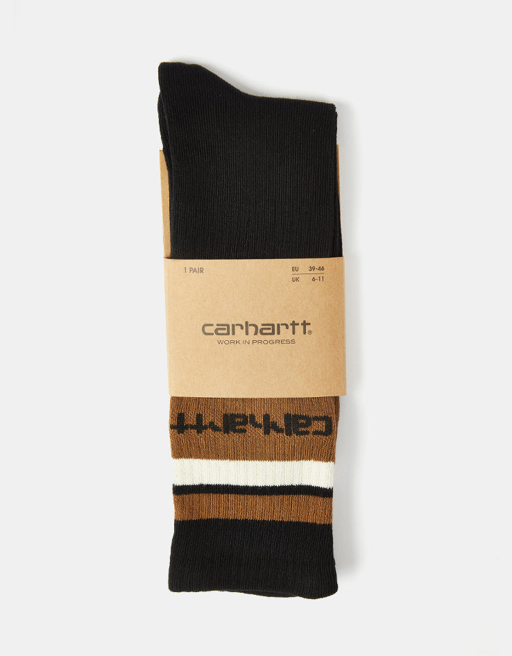 Carhartt WIP Connors Socks - Black/Hamilton Brown/Salt