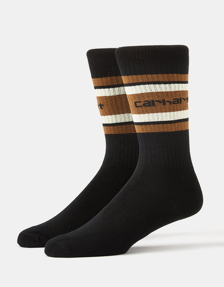 Carhartt WIP Connors Socks - Black/Hamilton Brown/Salt